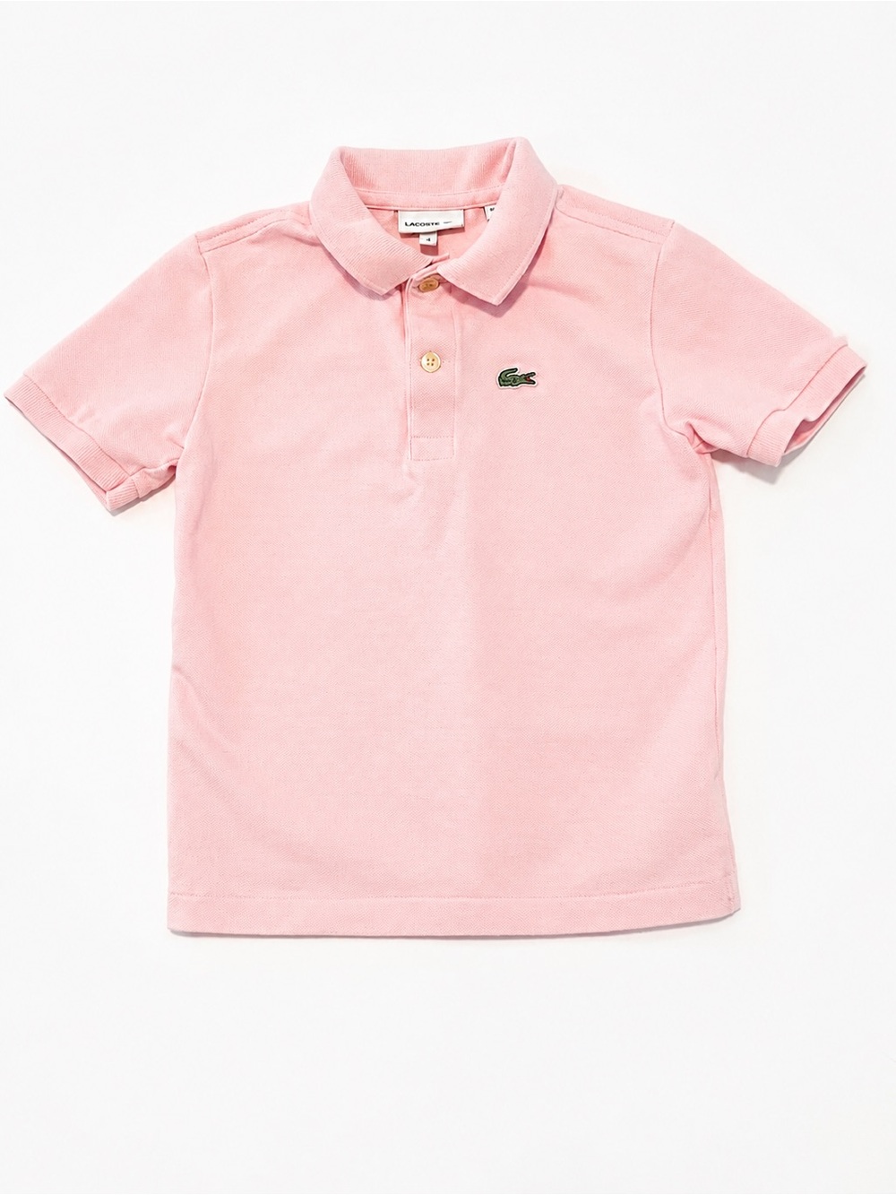 Lacoste Kids Pink Pique Cotton Polo Size 6